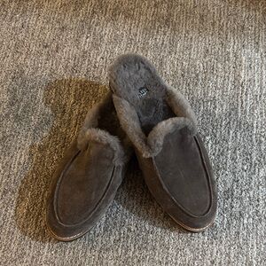 Eileen Fisher Frost suede mule slippers